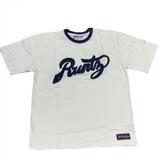 STENCIL RUNTZ SS KNIT T-SHIRT - WHITE/ BLUE