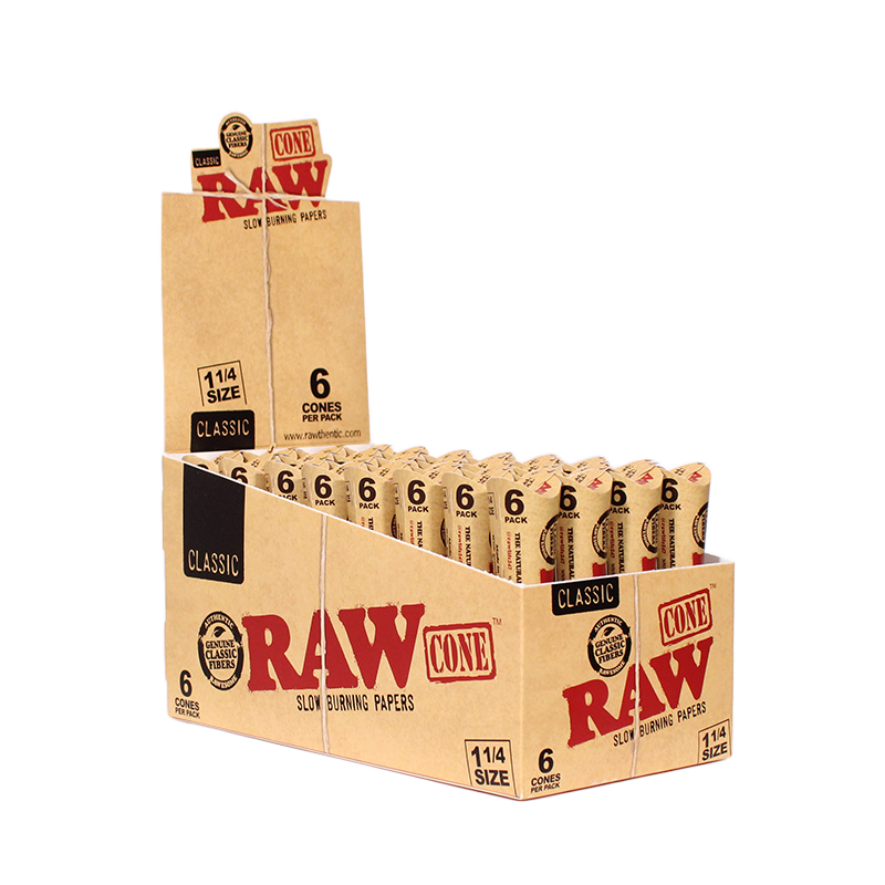 RAW Cones 1.25 - 6 cones per pack